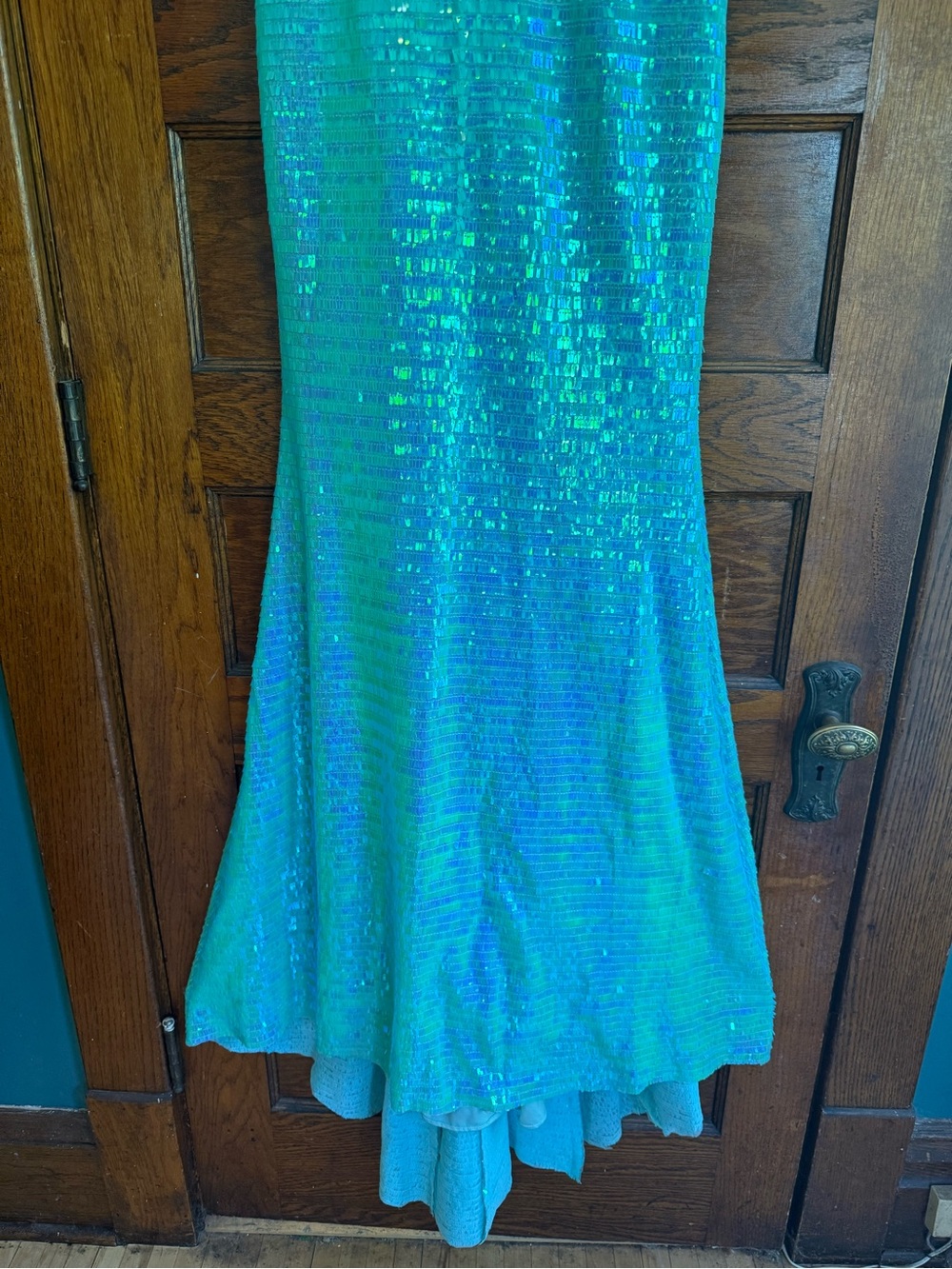 NWT TIFFANY DESIGNS 16065 Micro Fringe Sequin V Neck Mermaid Dress Evening Gown - Picture 6 of 14
